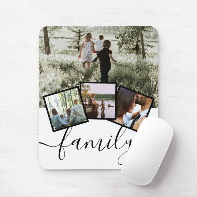 Tapis De Souris Famille de collage photo de Keepsaké 4 personnalis (Avec souris)