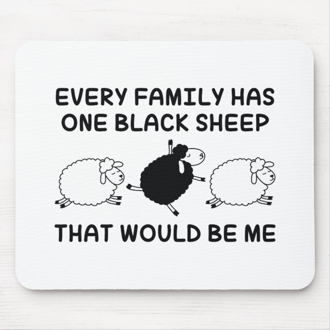 Tapis De Souris Famille de moutons noirs (Devant)