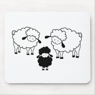 Tapis De Souris Famille de moutons noirs