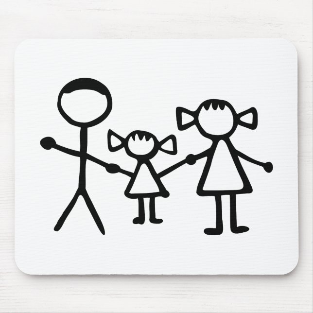 Tapis De Souris Famille de Stickman (Devant)