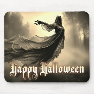 Tapis De Souris Fantôme noir féminin dans Hellscape - Halloween