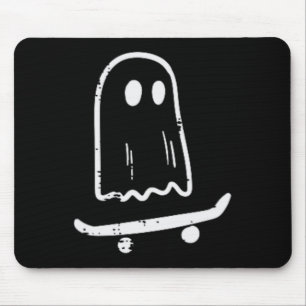 Tapis De Souris Fantôme Sur Skateboard Fun Retro Halloween Costume