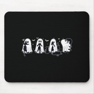 Tapis De Souris Fantôme tenant un chat noir Halloween amateur de c