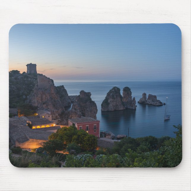 Tapis De Souris Faraglioni et madrague dans Scopello, Sicile (Devant)