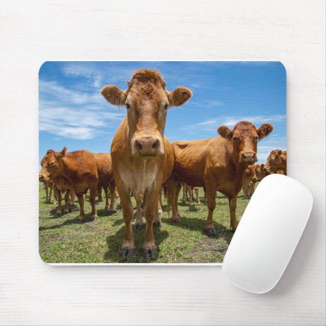 Tapis De Souris Farms | Brown cow (Avec souris)