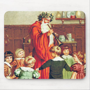 Tapis De Souris Father Christmas Blowing The Horn