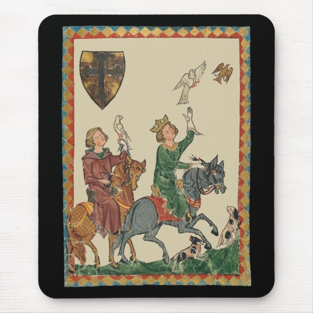 Tapis De Souris Fauconnerie, Codex Manesse du XIVe siècle (Devant)