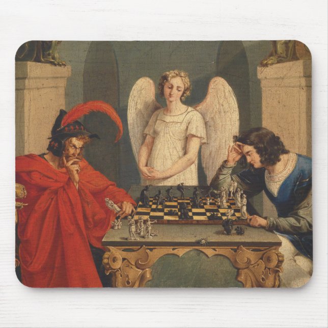 Tapis De Souris Faust Et Mephistopheles Jouent Aux Échecs (Devant)