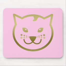 Tapis De Souris Faux Gold Chat Face - Couleur arrière - plan perso