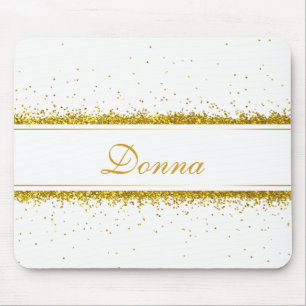 Tapis De Souris Faux Gold Parties scintillant Nom de la Confetti -