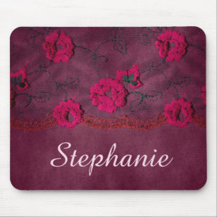 Tapis De Souris Faux Lace violet fleuri