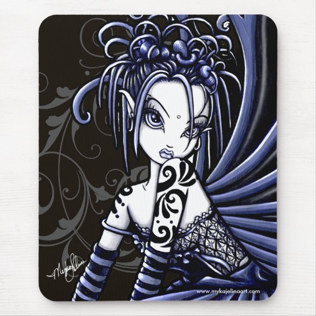 Tapis De Souris Fée bleue gothique Mousepad de tatouage de (Devant)