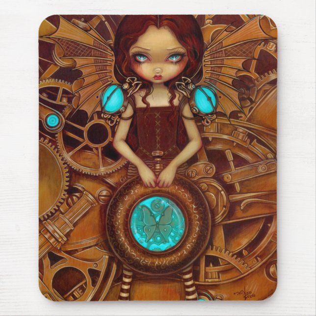Tapis De Souris Fée mécanique Mousepad de steampunk de l'ange I (Devant)