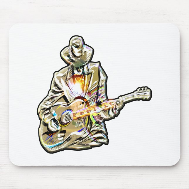 Tapis De Souris Feel the Blues - Conception de guitare artistique (Devant)