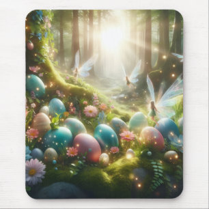 Tapis De Souris Fées de la forêt mystique Œufs de printemps magiqu