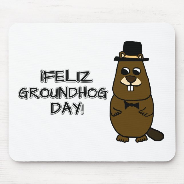 Tapis De Souris Feliz Jour de la Marmotte ! (Devant)