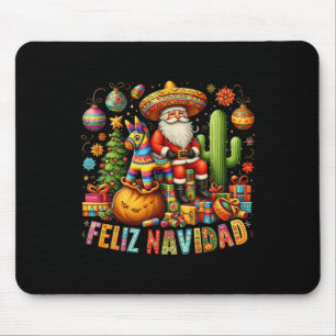 Tapis De Souris Feliz Navidad Mexican Funny Christmas Père Noël Fe