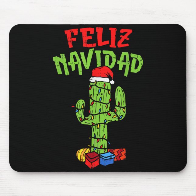 Tapis De Souris Feliz Navidad Shirt Mexican Christmas Cactus Xmas  (Devant)