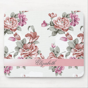 Tapis De Souris Féminin Chic Vintage Fleurs-Personnalisé