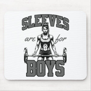 Tapis De Souris Femme à manches de musculation drôle Bodybuilding