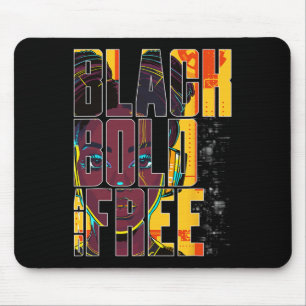 Tapis De Souris Femme Afro-Américaine Forte, Noire et Libre