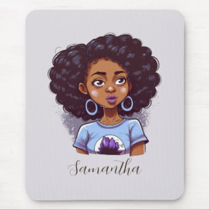Tapis De Souris Femme afro classe et élégante