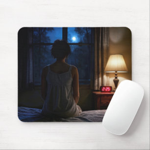 Tapis De Souris Femme assise sur son lit