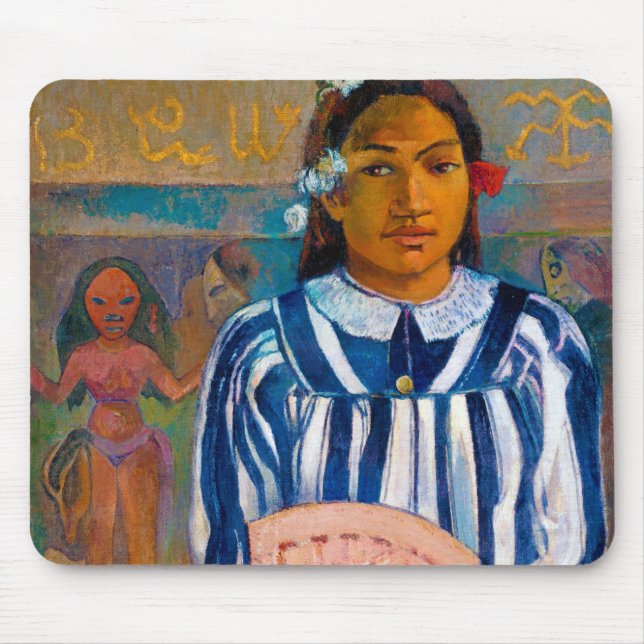 Tapis De Souris Femme avec un ventilateur, Gauguin (Devant)