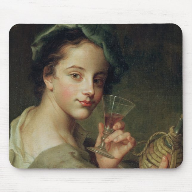 Tapis De Souris Femme avec un verre de vin (Devant)