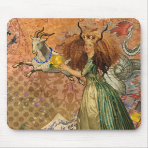 Tapis De Souris Femme Capricorne Chèvre Fantaisie Amusant