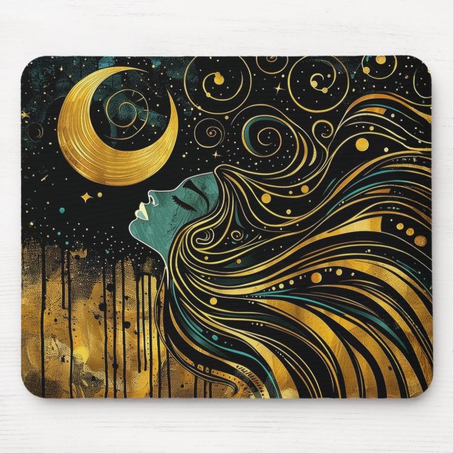 Tapis De Souris Femme céleste Art Nouveau #2 (Devant)