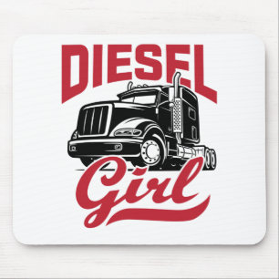 Tapis De Souris Femme Conducteur de camion Camionnette Femme Diese