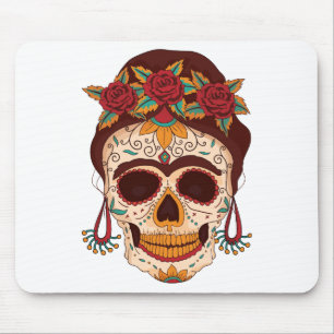 Tapis De Souris Femme crâne sucre