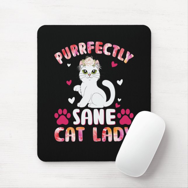 Tapis De Souris Femme De Chat De Voie Parfaitement Sane (Avec souris)