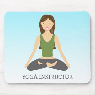 Tapis De Souris Femme de yoga en position de lotus et texte d'inst