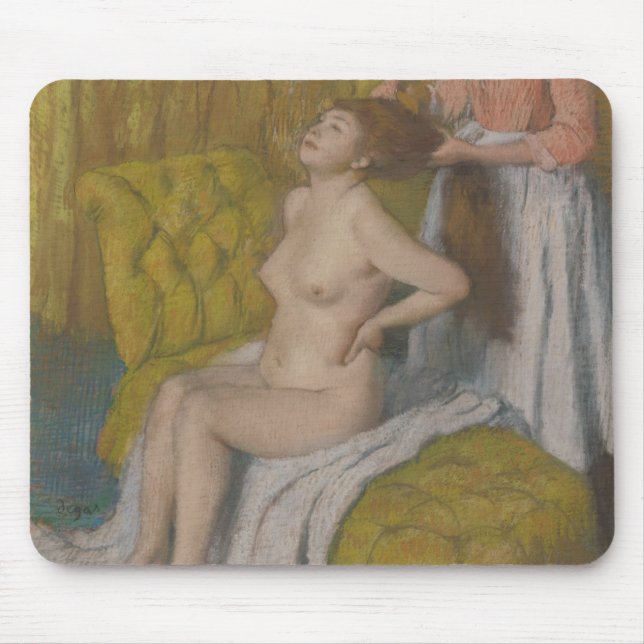 Tapis De Souris Femme d'Edgar Degas | faisant se peigner les (Devant)