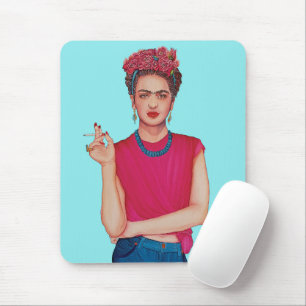 Tapis De Souris Femme en jean bleu peinture à l'huile