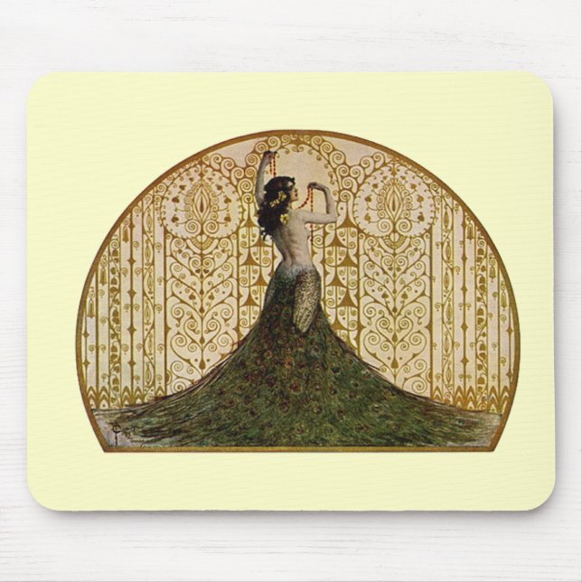 Tapis De Souris Femme en jupe de paon (Devant)