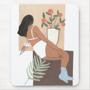 Tapis De Souris Femme en repos