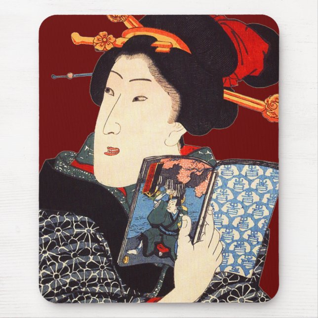 Tapis De Souris Femme japonaise 2 de lecture (Devant)