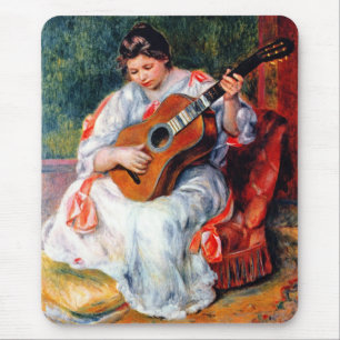 Tapis De Souris Femme jouant de la guitare de Pierre Renoir