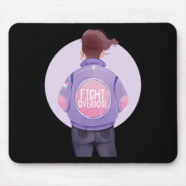 Tapis De Souris Femme Lutter contre l'overdose violette surdose de (Devant)
