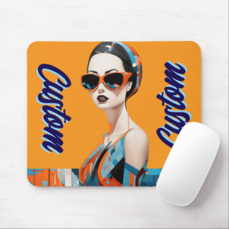 Tapis De Souris Femme moderne chic, élégance géométrique