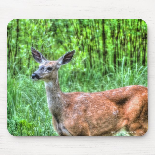 Tapis De Souris Femme Mule Deer sur Ranch Faune Photo (Devant)