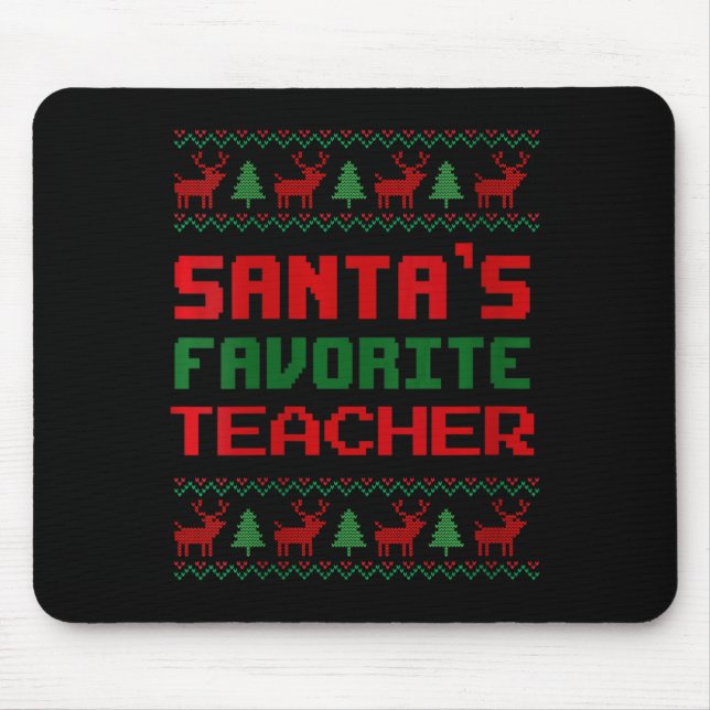 Tapis De Souris Femme Père Noël Professeur Préféré Enseignant Vila (Devant)