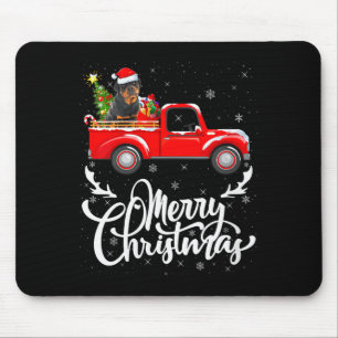 Tapis De Souris Femme Rottweiler Chien Sur Camion Rouge Arbre De N
