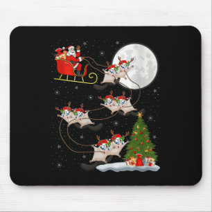 Tapis De Souris Femme Sugar Glider Père Noël Traîneau Volant Drôle