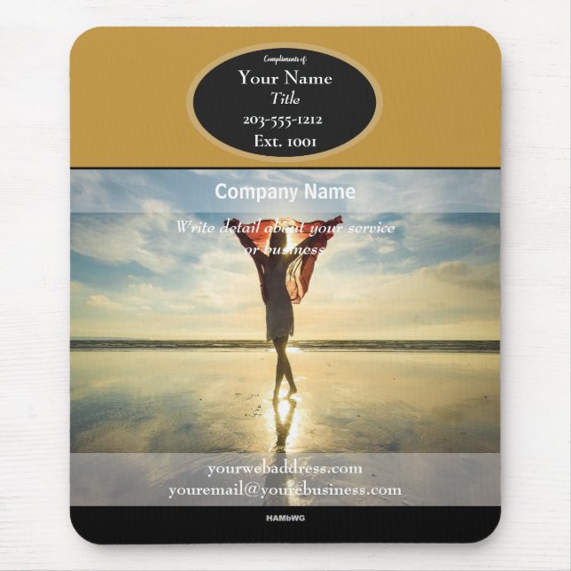 Tapis De Souris Femme sur la plage - HAMbyWG (Devant)