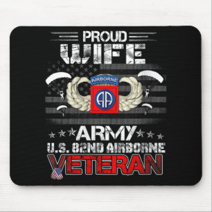 Tapis De Souris Femmes Fier Femme Armée Us 82e Bataillon D'Avion D