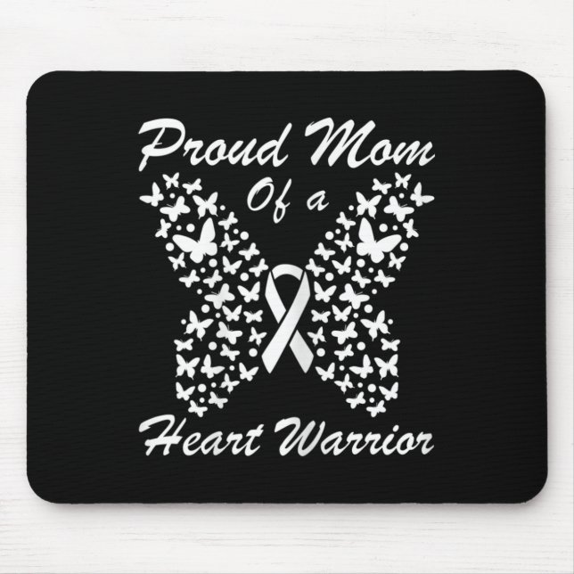 Tapis De Souris Femmes Fier Maman D'Un Coeur Guerrier Maladie Card (Devant)